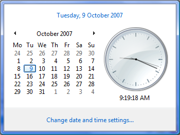 Windows Vista Calendar